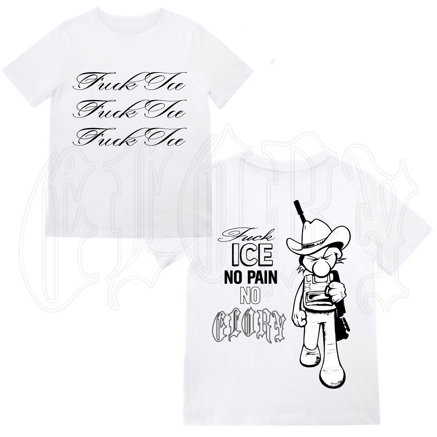 FUCK ICE SHORT SLEEVE SHIRT BLACK/WHITE